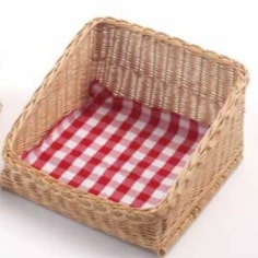 Brødkurv med høj bagkant, B:44 x D: 44 x H: 12/25 cm (dug følger ikke med)